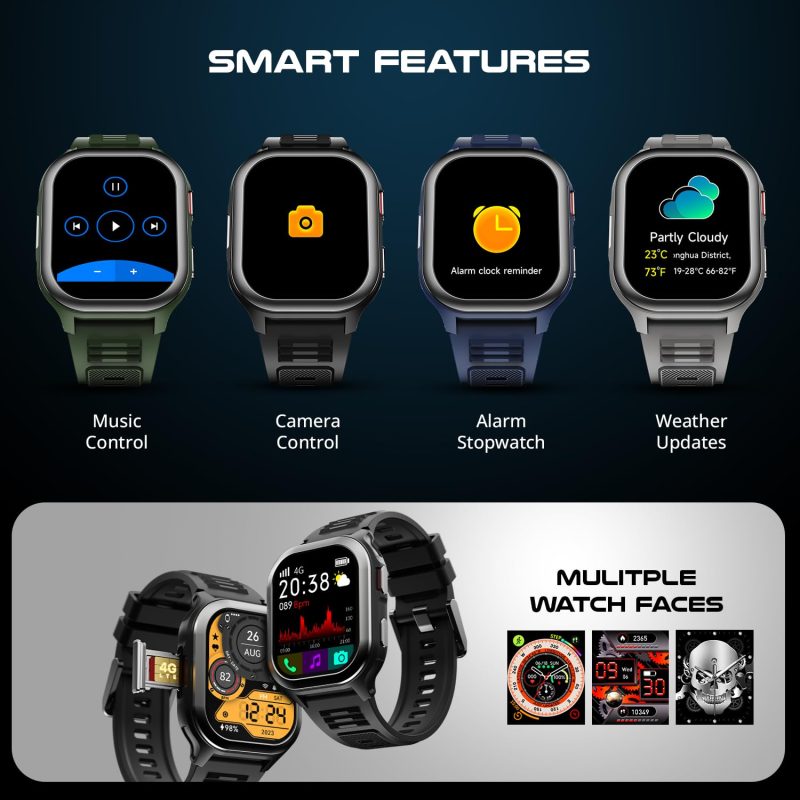 4G Pro Volte Calling Smart Watch- 2.02” TFT Display, 4G Nano-SIM GPS, Health Suite, Sports Modes - Image 3