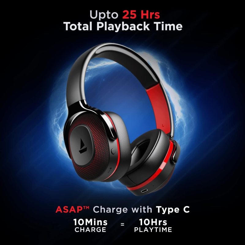 Rockerz 425 Bluetooth Wireless Over Ear Headphones with Mic and Boat Signature Sound, Beast Mode for Gaming, Enx Tech, ASAP Charge, 25H Playtime, Bluetooth V5.2 - Image 2