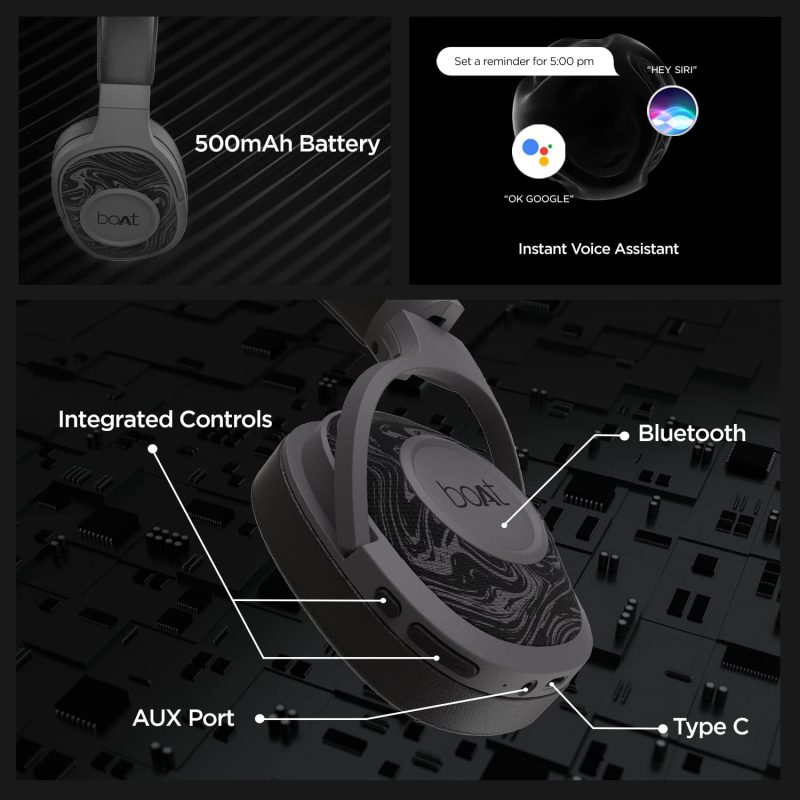 Rockerz 550/Rockerz 558 Over Ear Bluetooth Headphones with Upto 20 Hours Playback, 50MM Drivers, Soft Padded Ear Cushions and Physical Noise Isolation - Image 6
