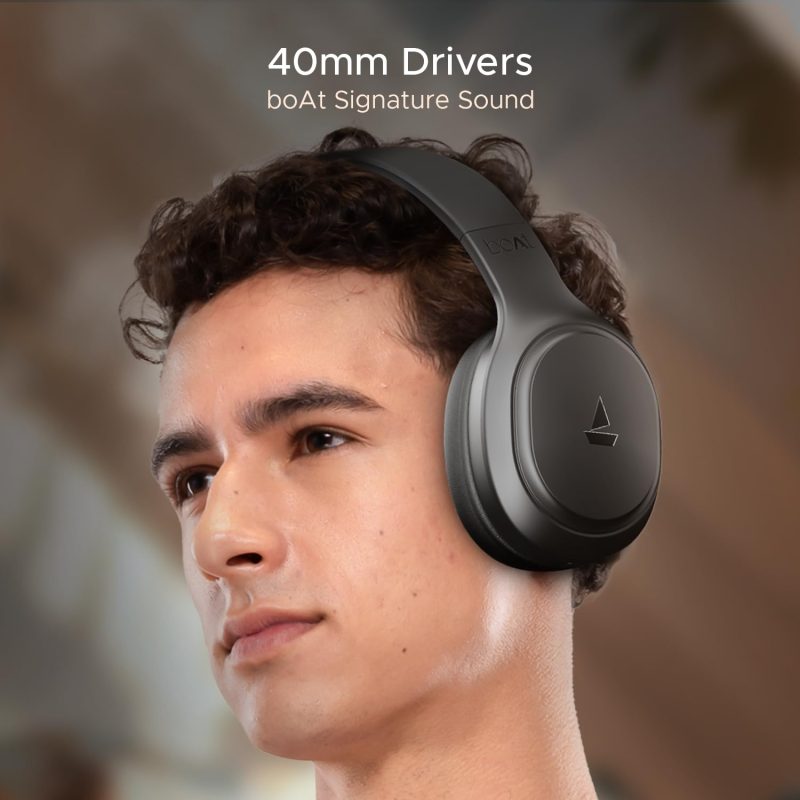 Rockerz 430 w/ 40mm Drivers, Beast Mode w/ 40ms Latency, 40hrs Playback, ENx Tech, Voice Assistant, BTv5.4, Adaptive Fit & Easy Access Controls, Bluetooth Over Ear Headphones - Image 5