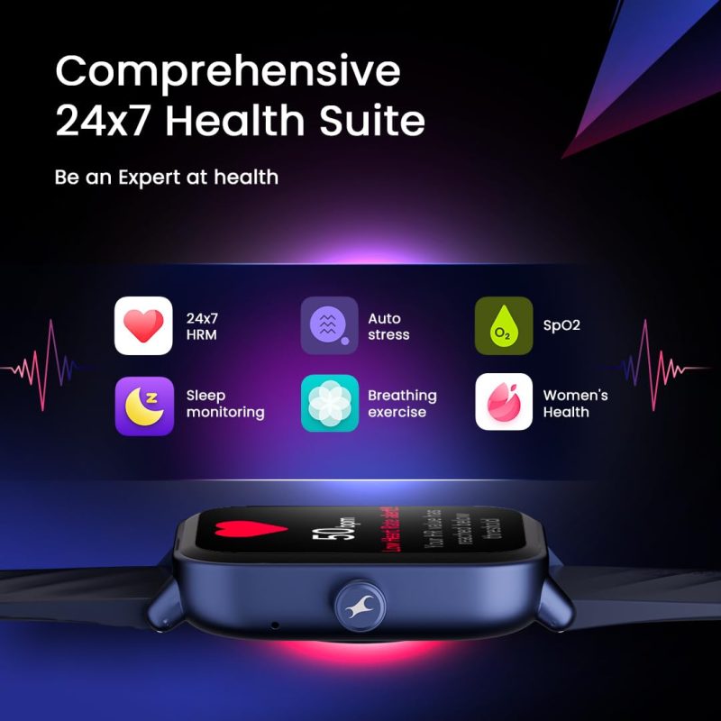 Glide X 1.83" Smart Watch with Ultra UV HD Display, SpO2, Heart Rate & Sleep Tracking, Bluetooth Calling, 100+ Sports Modes, 5-Day Battery, Smartwatch for Men & Women - Image 3