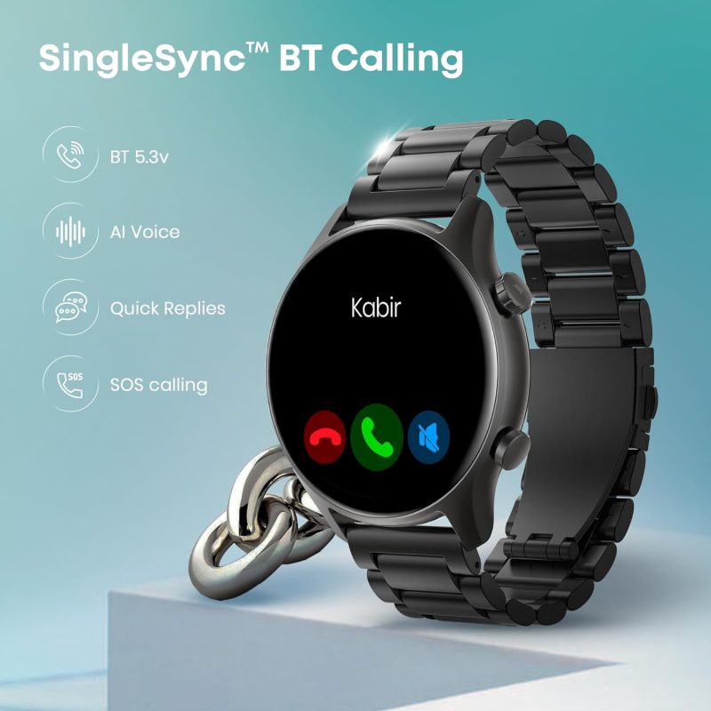 Astor FR2 Pro 1.43" AMOLED Stainless Steel Smart Watch with SpO2, Heart Rate, BT Calling, Adaptive AOD, Functional Crown, AI Voice Assistant – Smartwatch for Stylish Professionals - Image 6
