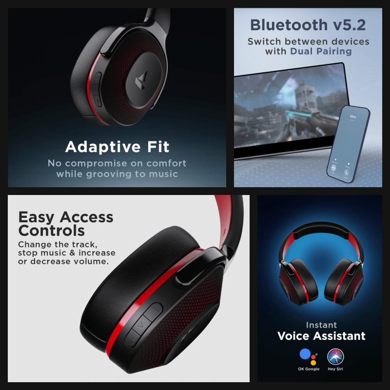 Rockerz 425 Bluetooth Wireless Over Ear Headphones with Mic and Boat Signature Sound, Beast Mode for Gaming, Enx Tech, ASAP Charge, 25H Playtime, Bluetooth V5.2 - Image 5