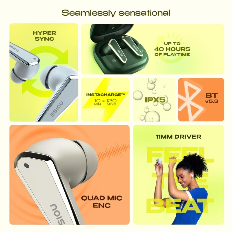 N1 in-Ear True Wireless Earbuds with Chrome Finish, 40H of Playtime, Quad Mic with ENC, Ultra Low Latency (Up to 40 Ms), Instacharge (10 Min=120 Min), BT V5.3 - Image 2