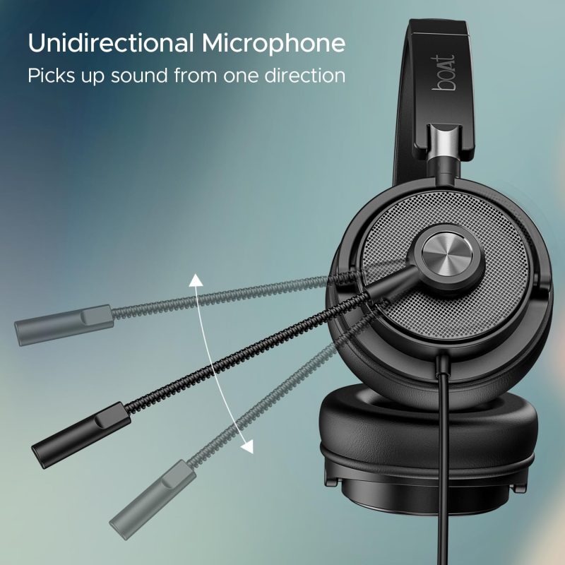 Bassheads 900 Pro Wired Headphones with 40Mm Drivers, Lightweight Foldable Design, Over Ear, Remote Control, Unidirectional Retractable Mic, Adjustable Headband & USB Type-A Compatibility - Image 5
