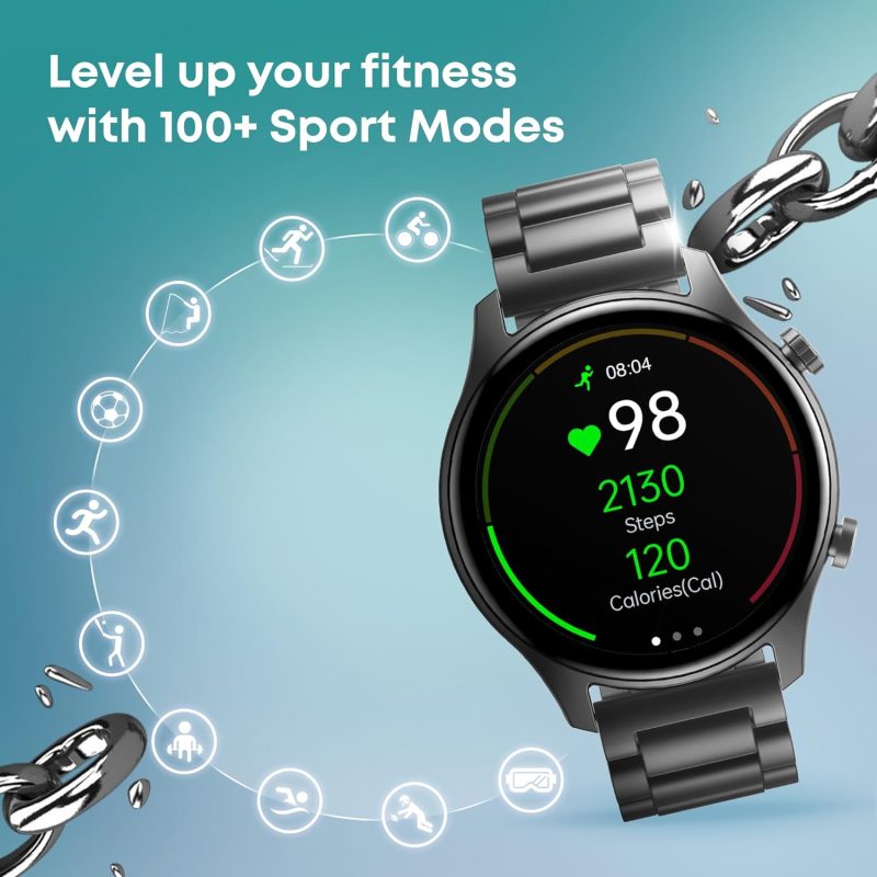 Astor FR2 Pro 1.43" AMOLED Stainless Steel Smart Watch with SpO2, Heart Rate, BT Calling, Adaptive AOD, Functional Crown, AI Voice Assistant – Smartwatch for Stylish Professionals - Image 5