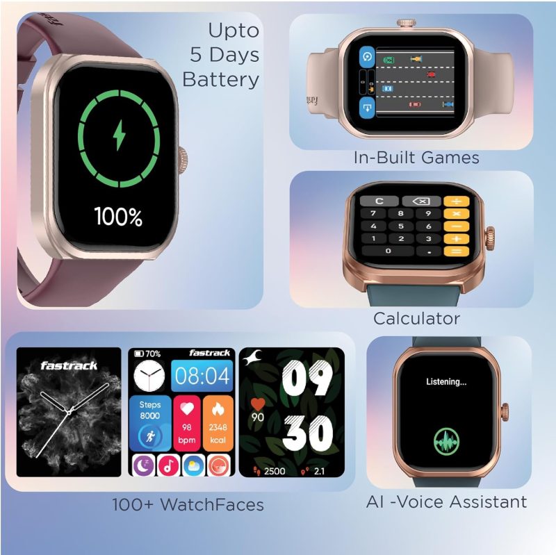 FS2+ Smart Watch, 2.01" UltraVU Display, Functional Crown, SingleSync BT Calling, 110+ Sports Modes, 200+ Smartwatch Faces, Upto 7 Day Battery, AI Voice Assistant - Image 2