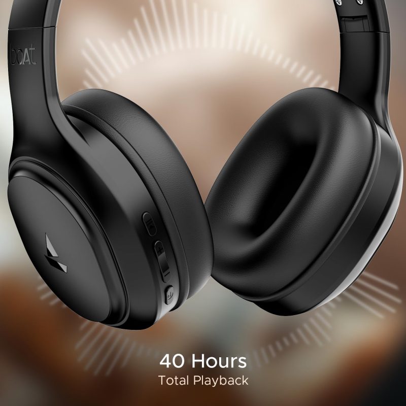 Rockerz 430 w/ 40mm Drivers, Beast Mode w/ 40ms Latency, 40hrs Playback, ENx Tech, Voice Assistant, BTv5.4, Adaptive Fit & Easy Access Controls, Bluetooth Over Ear Headphones - Image 6